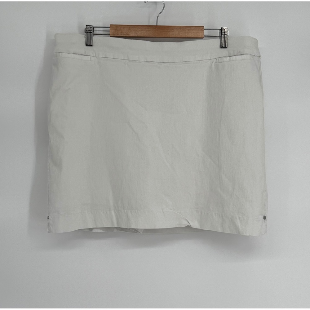 Prophecy Womens Plus Sz 18W White Mini Skort Built-in Shorts Casual Athletic